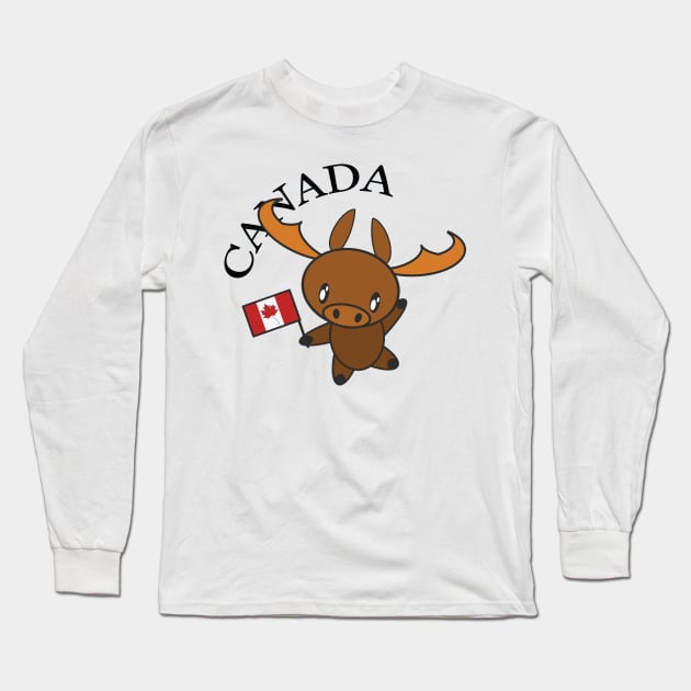 Dancing Canadian Moose Long Sleeve T-Shirt by Ryphna